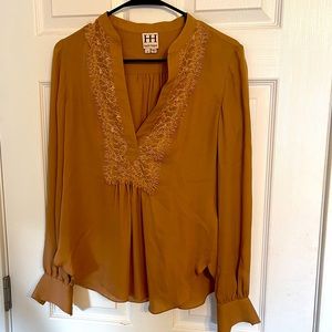 Haute Hippie Blouse. 100% silk/nylon combo. Cocoa brown.